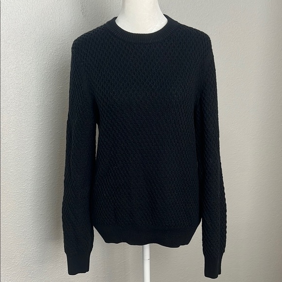 Sandro Navy Textured Wool Sweater Estimated Size Small - Picture 1 of 9